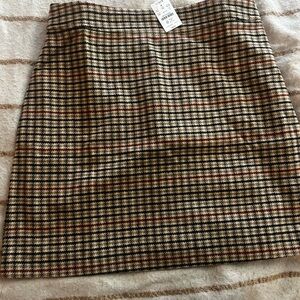 J. Crew Tan and Black A-Line Mini Skirt